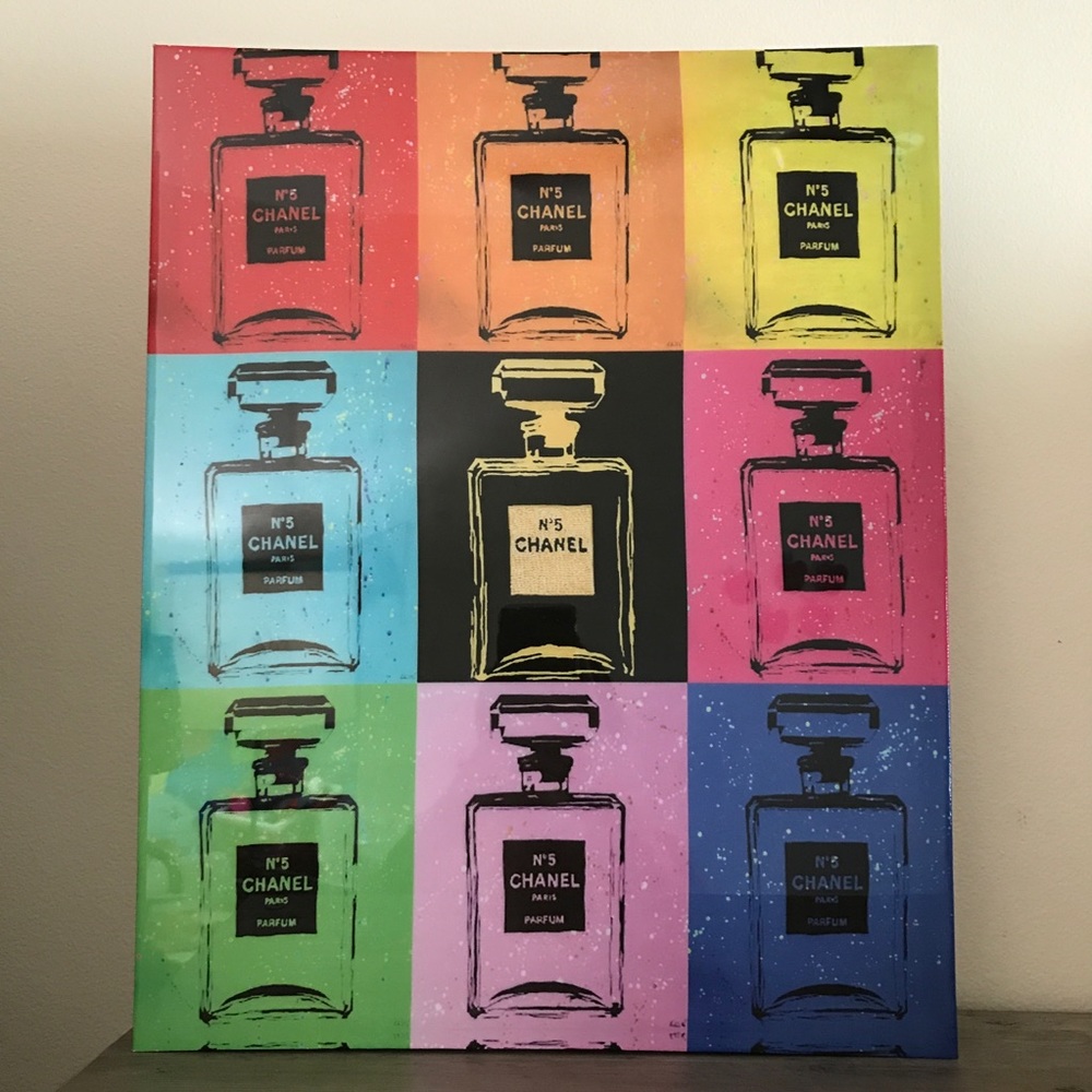 Chanel Wall Art Multicolor Perfume Bottles NEW